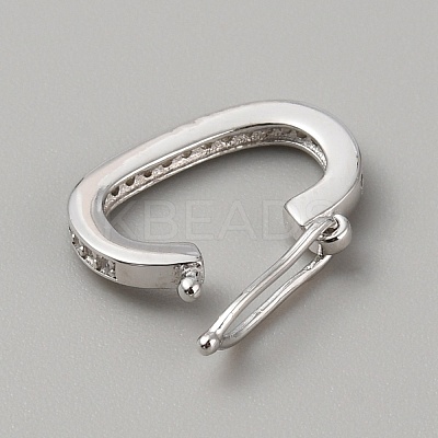Rhodium Plated 925 Sterling Silver Micro Pave Clear Cubic Zirconia Twister Clasps FIND-WH0422-21B-P-1