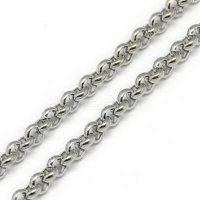 Tarnish Resistant Trendy Unisex 201 Stainless Steel Cross Rolo Chain Necklaces NJEW-L043B-09P-1