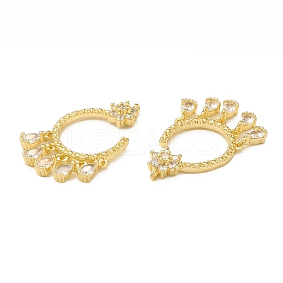 Brass Micro Pave Cubic Zirconia Charms KK-P228-40G-1