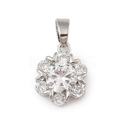 Brass Micro Pave Cubic Zirconia Pendants KK-U041-02P-03-1