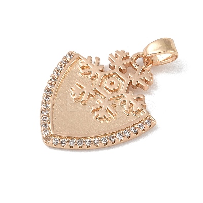 Brass Micro Pave Clear Cubic Zirconia Pendants KK-P273-04KCG-1