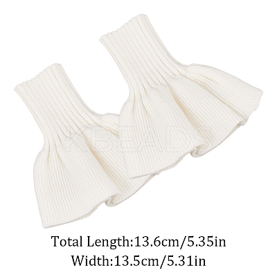 2 Pairs 2 Colors Cotton Knit Rib Sleeve Cuff AJEW-FG0003-95-1