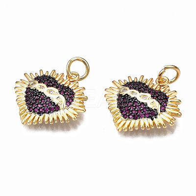 Brass Micro Pave Cubic Zirconia Pendants ZIRC-Q200-007-NF-1