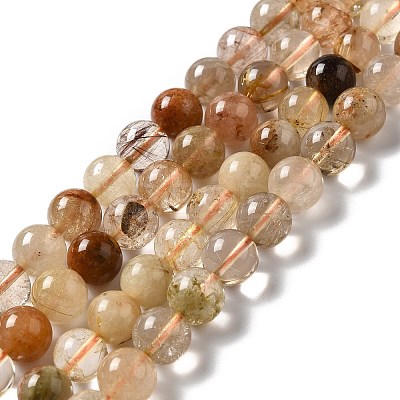 Natural Rutilated Quartz Beads Strands G-B029-B02-04-1