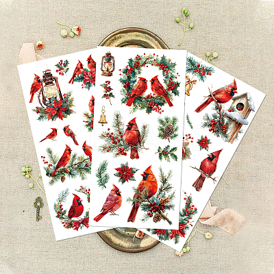 3 Sheets 3 Styles PVC Waterproof Decorative Stickers DIY-WH0404-216-1