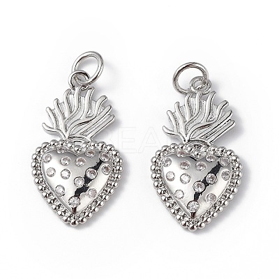 Rack Plating Brass Micro Pave Cubic Zirconia Pendants LS-KK-F848-11P-1