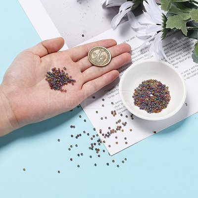 FGB 200G 8 Colors 12/0 Grade A Round Glass Seed Beads SEED-JP0010-04-2mm-1