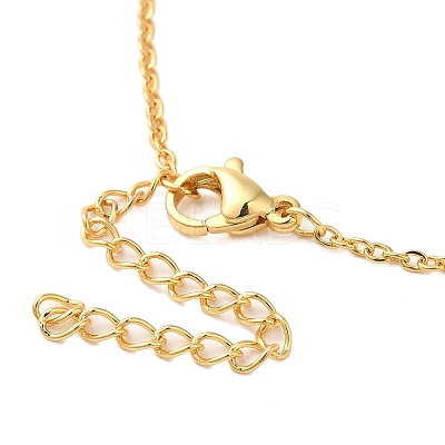 Brass Micro Pave Clear Cubic Zirconia Girls and boys Pendant Necklaces for Valentine's Day LS-NJEW-K381-01A-G-1