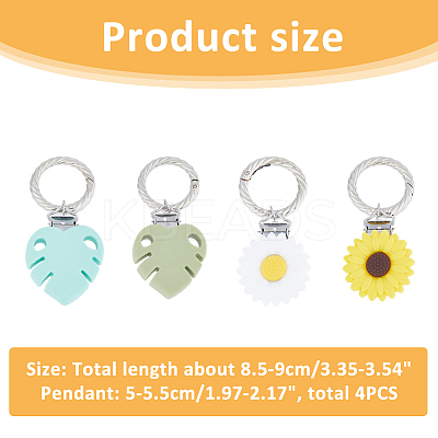Sunflower & Leaf Silicone Hat Clip for Travel HJEW-FH00040-1