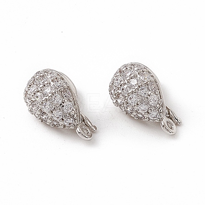 Brass Micro Pave Clear Cubic Zirconia Twister Clasps KK-K271-10P-1