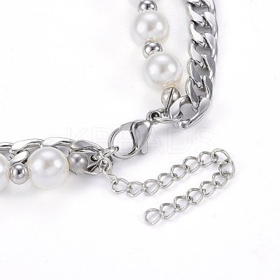 304 Stainless Steel Pendant Tiered Necklaces NJEW-O106-03P-1