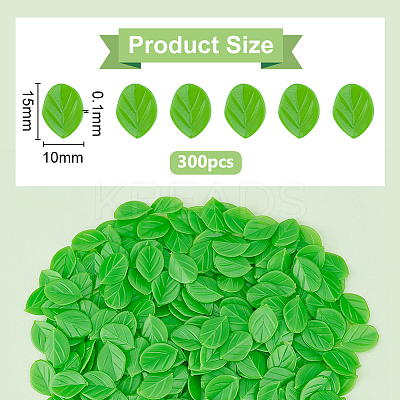 300Pcs Plastic Simulated Mint Leaves KY-OC0001-34-1