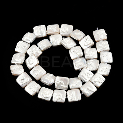 Plating Natural Freshwater Shell Beads Strands SHEL-N026-230A-1