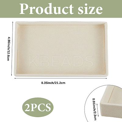 Rectangle Wood Covered with Velvet Jewelry Trinket Display Trays AJEW-WH20054-062K-01-1