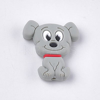Food Grade Eco-Friendly Silicone Puppy Beads X-SIL-T052-01B-1