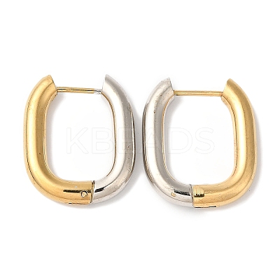 Rectangle Ion Plating(IP) 304 Stainless Steel Hoop Earrings for Women X-EJEW-L287-059GP-1