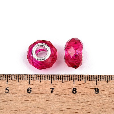 Baking Paint Transparent Glass European Beads GPDL-N004-C14mm-B03-1