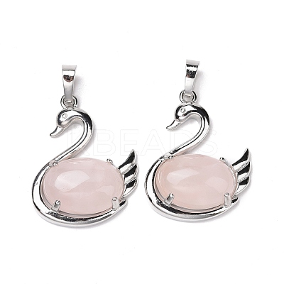 Natural Rose Quartz Pendants G-M385-04P-C-1