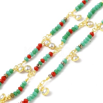 Handmade Round Glass Beaded Chain CHC-E023-20G-02-1