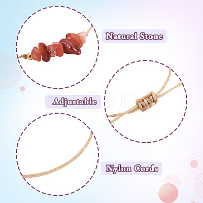 12pcs 12 styles Natural & Synthetic Mixed Gemstone Chips Braided Bead Bracelets Set BJEW-TA0001-14-1