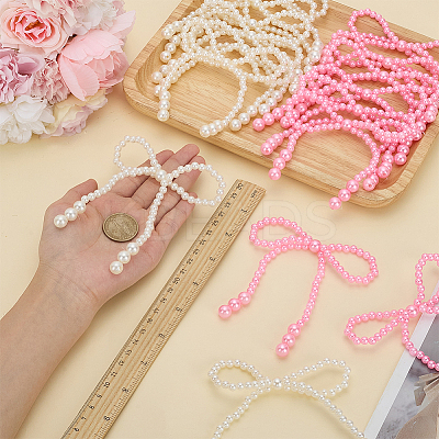 16Pcs 2 Colors Acrylic Imitation Pearl Bowknots Ornament Accessories DIY-FG0008-64-1