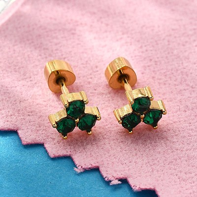 Ion Plating(IP) 304 Stainless Steel Stud Earrings EJEW-A118-12G-01-1