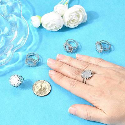 Tarnish Resistant Stainless Steel Cuff Ring Findings LS-PW-WG67428-05-1