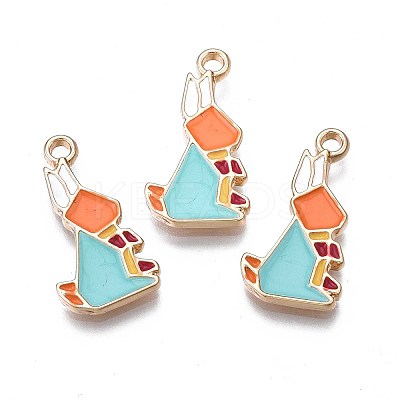 Rack Plating Alloy Enamel Pendants ENAM-S122-83-1