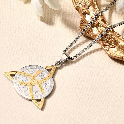 201 Stainless Steel Pendant Necklaces NJEW-R019-01G&P-1