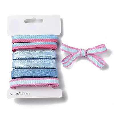 18 Yards 6 Styles Polyester Ribbon SRIB-Q022-C02-1