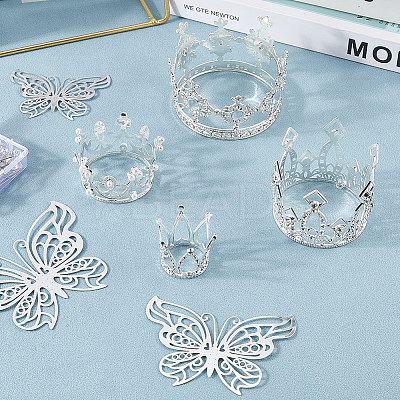 Crown Zinc Alloy Cake Decoration AJEW-CP0008-85G-1