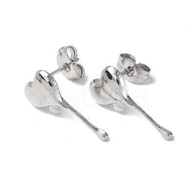 Non-Tarnish 304 Stainless Steel Melting Heart Stud Earrings for Women EJEW-F300-14P-1