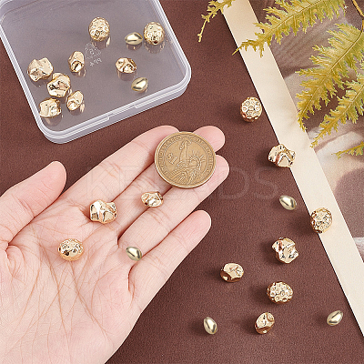 24Pcs 4 Style Brass Beads KK-PH0006-16-1