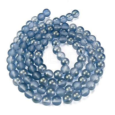 Frosted Transparent Glass Bead Strands X1-GLAA-P065-8mm-10-1