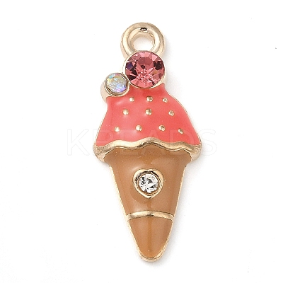 Light Gold Plated Alloy Enamel Pendants ENAM-U001-02C-KCG-1