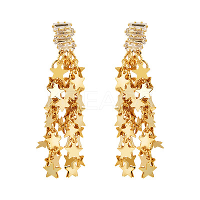 Brass Pave Cubic Zirconia Stud Earrings for Women FS-WG60684-01-1