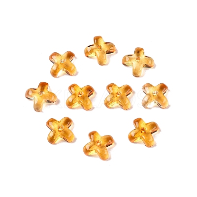 Transparent Spray Painted Glass Beads GLAA-R211-06-C07-1