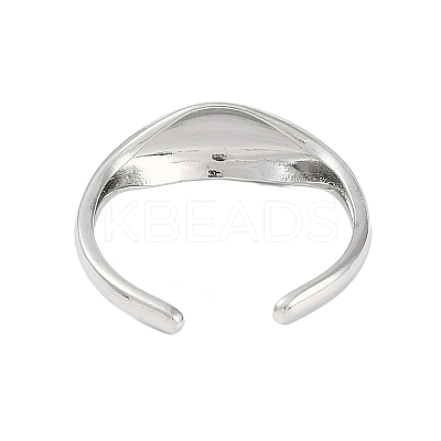 Non-Tarnish 304 Stainless Steel Open Cuff Rings for Women RJEW-C095-07P-1