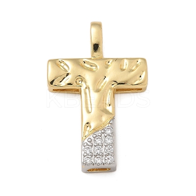 Brass Micro Pave Cubic Zirconia Pendants KK-B126-02G-T-1