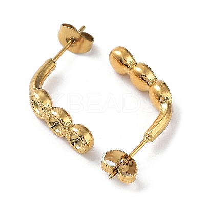 Ion Plating(IP) 304 Stainless Steel Stud Earrings Findings STAS-M323-08G-1