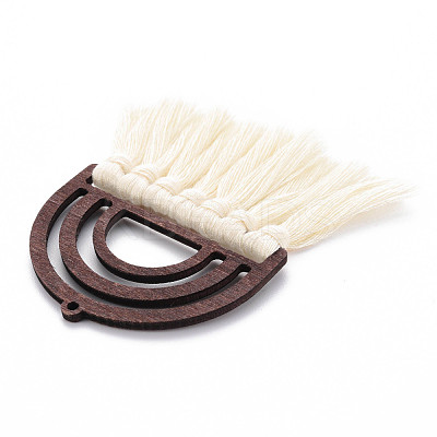 Polycotton(Polyester Cotton) Tassel Big Pendants X-FIND-T052-14D-1