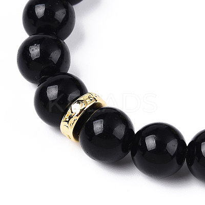 Natural Gold Obsidian & Limestine & Obsidian & Black Agate & Brass Mobile Phone Straps HJEW-N003-02-1