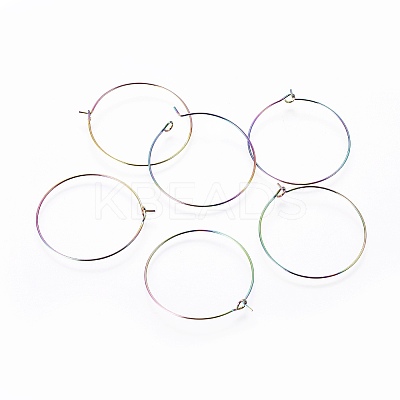 Ion Plating(IP) 304 Stainless Steel Hoop Earring Findings LS-STAS-G201-07B-M-1