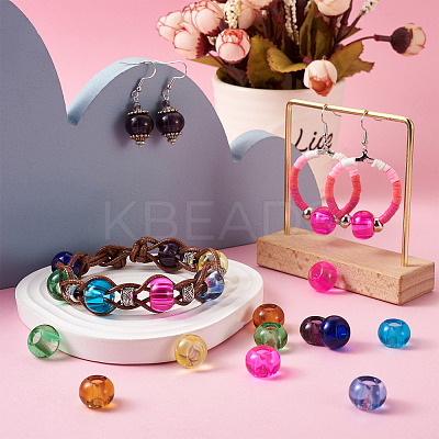 100Pcs 10 Colors Transparent Glass European Beads GLAA-CD0001-12-1