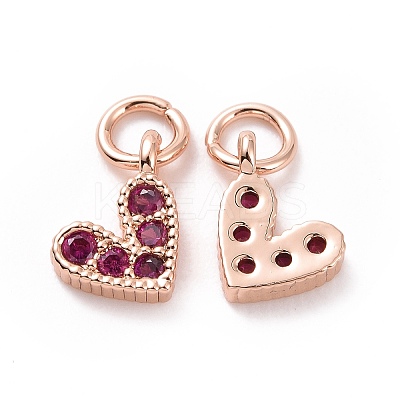 Brass Micro Pave Cubic Zirconia Charms LS-RB-I078-66RG-01-NR-1