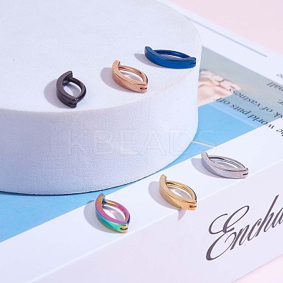6Pcs 6 Color 304 Stainless Steel Curved Belly Ring Hoop JX496A-02-1