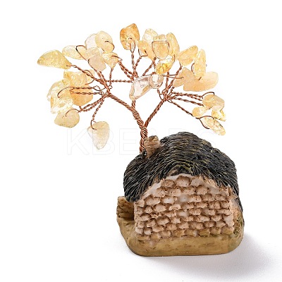 Resin & Natural Citrine Model Ornament DJEW-Z001-01A-1