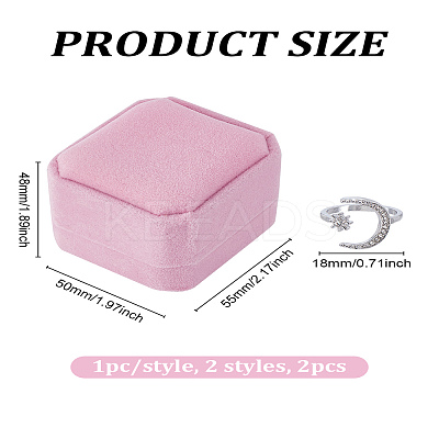1Pc Alloy Rhinestone Cuff Rings for Women RJEW-LP0008-14-1