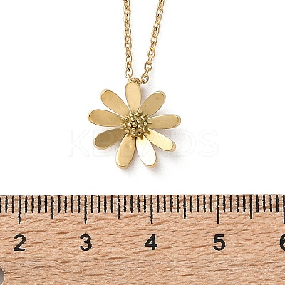 304 Stainless Steel Flower Pendant Necklaces for Women NJEW-A045-16G-1