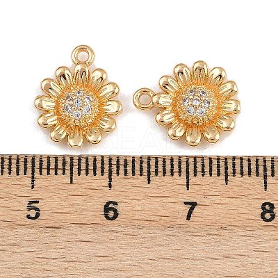 Brass Micro Pave Cubic Zirconia Charms KK-F910-20G-1